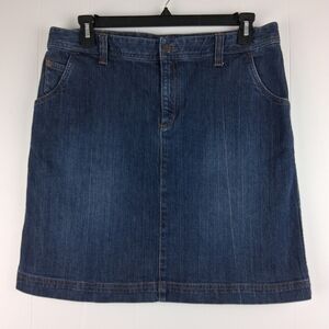 Eddie Bauer Dark Wash Denim Mini Skirt Size 12 Y2K